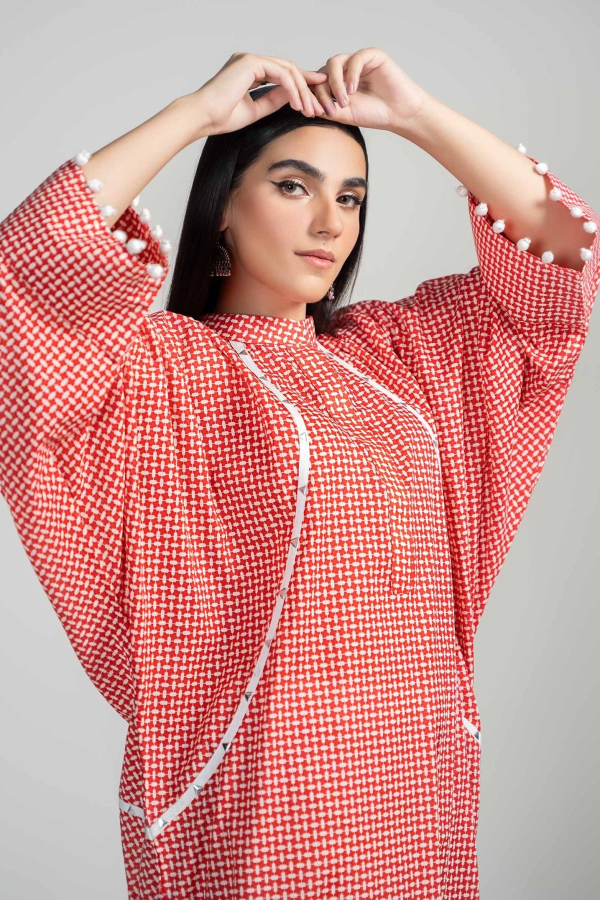 Maria B | RTW | 2 Piece Printed Lawn Suit-Brand:Maria B-Type:Luxury Pret-Red - House of Maryam- Buy in UK, USA