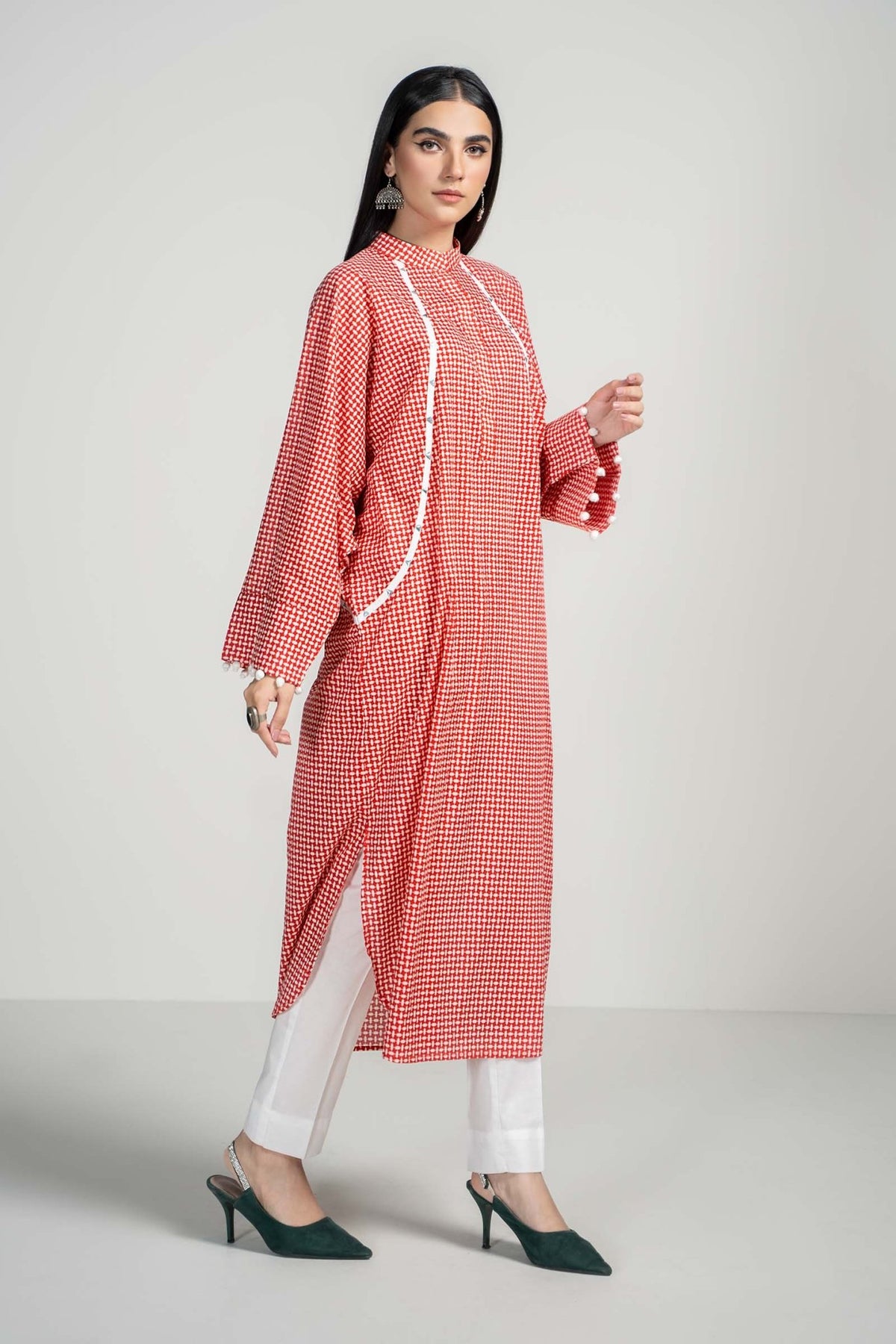 Maria B | RTW | 2 Piece Printed Lawn Suit-Brand:Maria B-Type:Luxury Pret-Red - House of Maryam- Buy in UK, USA