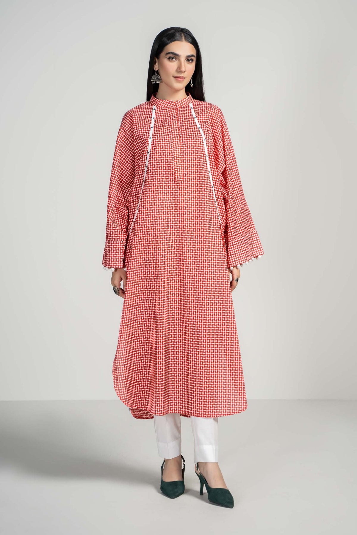 Maria B | RTW | 2 Piece Printed Lawn Suit-Brand:Maria B-Type:Luxury Pret-Red - House of Maryam- Buy in UK, USA