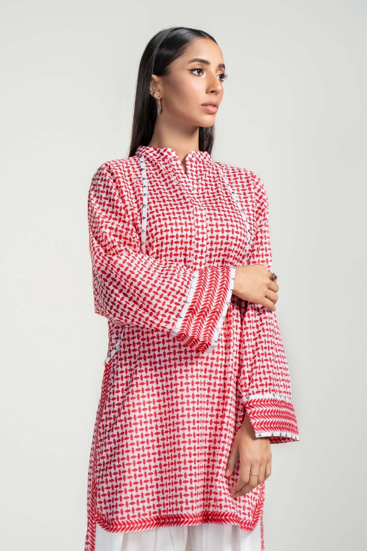 Maria B | RTW | 2 Piece Printed Lawn Suit-Brand:Maria B-Type:Luxury Pret-Red - House of Maryam- Buy in UK, USA