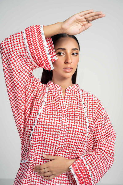 Maria B | RTW | 2 Piece Printed Lawn Suit-Brand:Maria B-Type:Luxury Pret-Red - House of Maryam- Buy in UK, USA