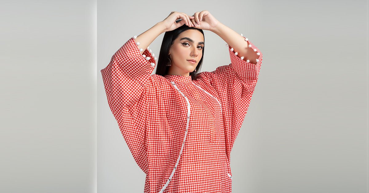 Maria B | RTW | 2 Piece Printed Lawn Suit-Brand:Maria B-Type:Luxury Pret-Red - House of Maryam- Buy in UK, USA