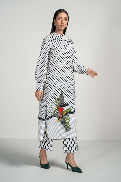 Maria B | RTW | 2 Piece Printed Lawn Suit-Brand:Maria B-Type:Luxury Pret-White - House of Maryam- Buy in UK, USA