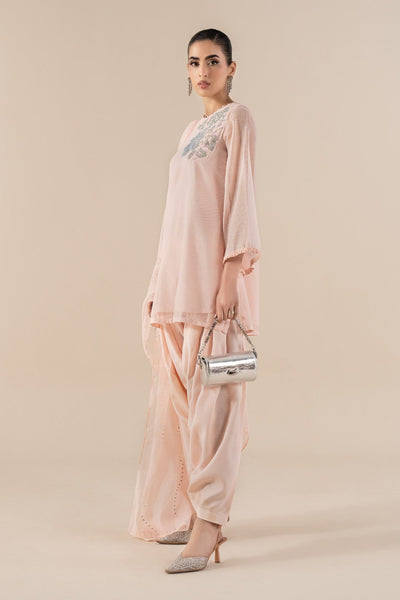 Maria B | RTW | 3 Piece Embellished Cotton Net Suit-Brand:Maria B-Type:Luxury Pret-Pink - House of Maryam- Buy in UK, USA