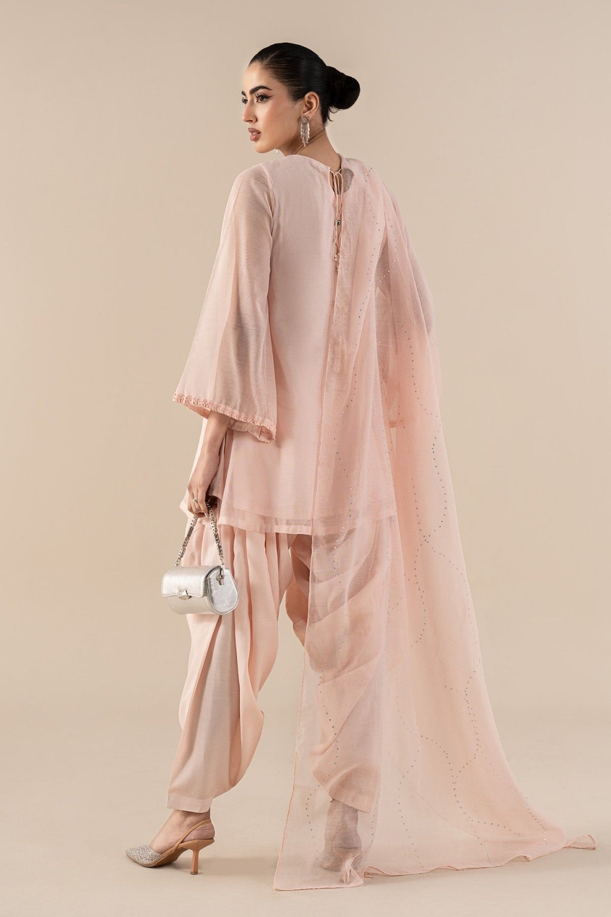 Maria B | RTW | 3 Piece Embellished Cotton Net Suit-Brand:Maria B-Type:Luxury Pret-Pink - House of Maryam- Buy in UK, USA