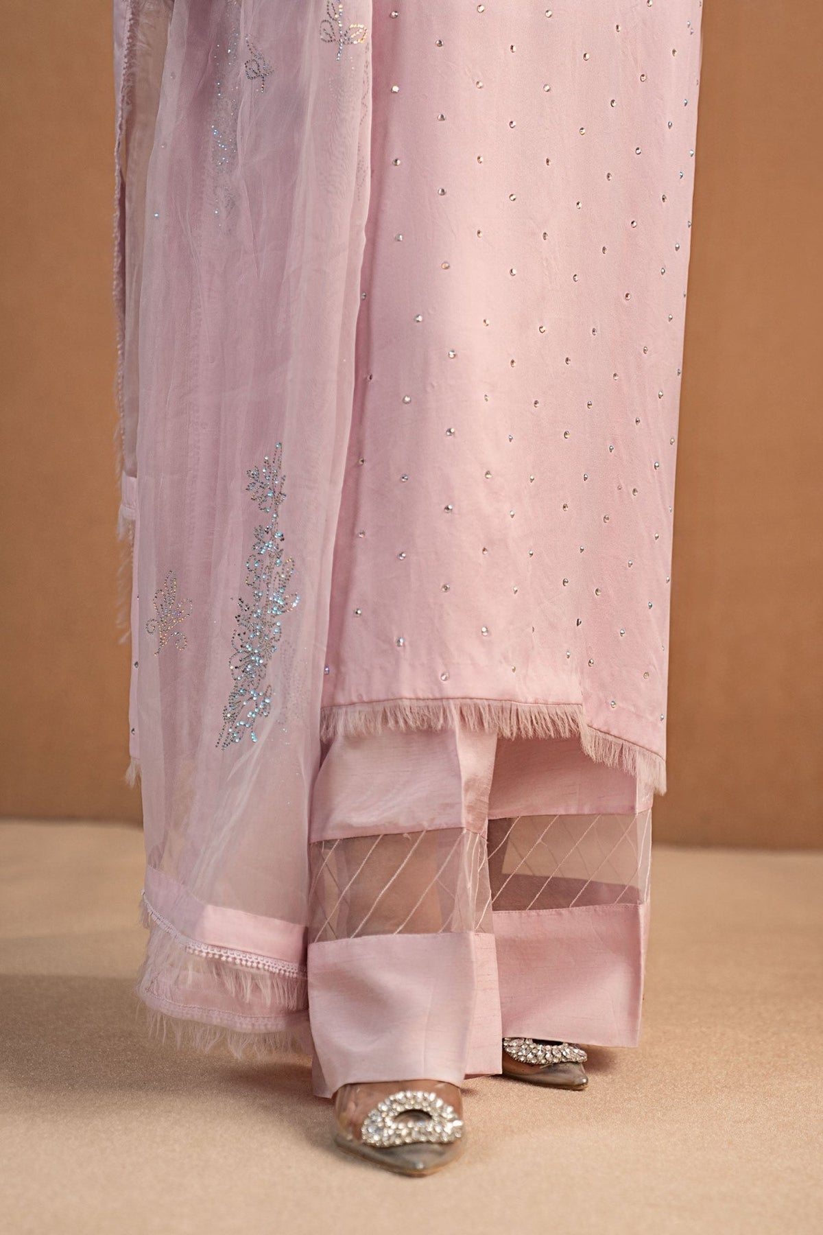 Maria B | RTW | 3 Piece Embellished Crepe Suit-Brand:Maria B-Type:Luxury Formals-Purple - House of Maryam- Buy in UK, USA