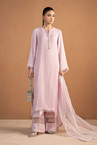 Maria B | RTW | 3 Piece Embellished Crepe Suit-Brand:Maria B-Type:Luxury Formals-Purple - House of Maryam- Buy in UK, USA