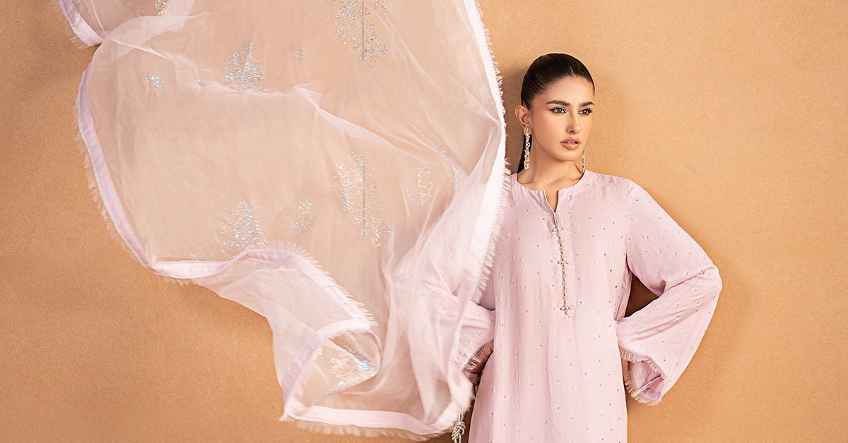 Maria B | RTW | 3 Piece Embellished Crepe Suit-Brand:Maria B-Type:Luxury Formals-Purple - House of Maryam- Buy in UK, USA