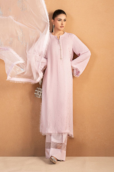 Maria B | RTW | 3 Piece Embellished Crepe Suit-Brand:Maria B-Type:Luxury Formals-Purple - House of Maryam- Buy in UK, USA