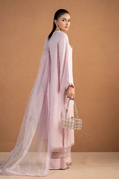 Maria B | RTW | 3 Piece Embellished Crepe Suit-Brand:Maria B-Type:Luxury Formals-Purple - House of Maryam- Buy in UK, USA