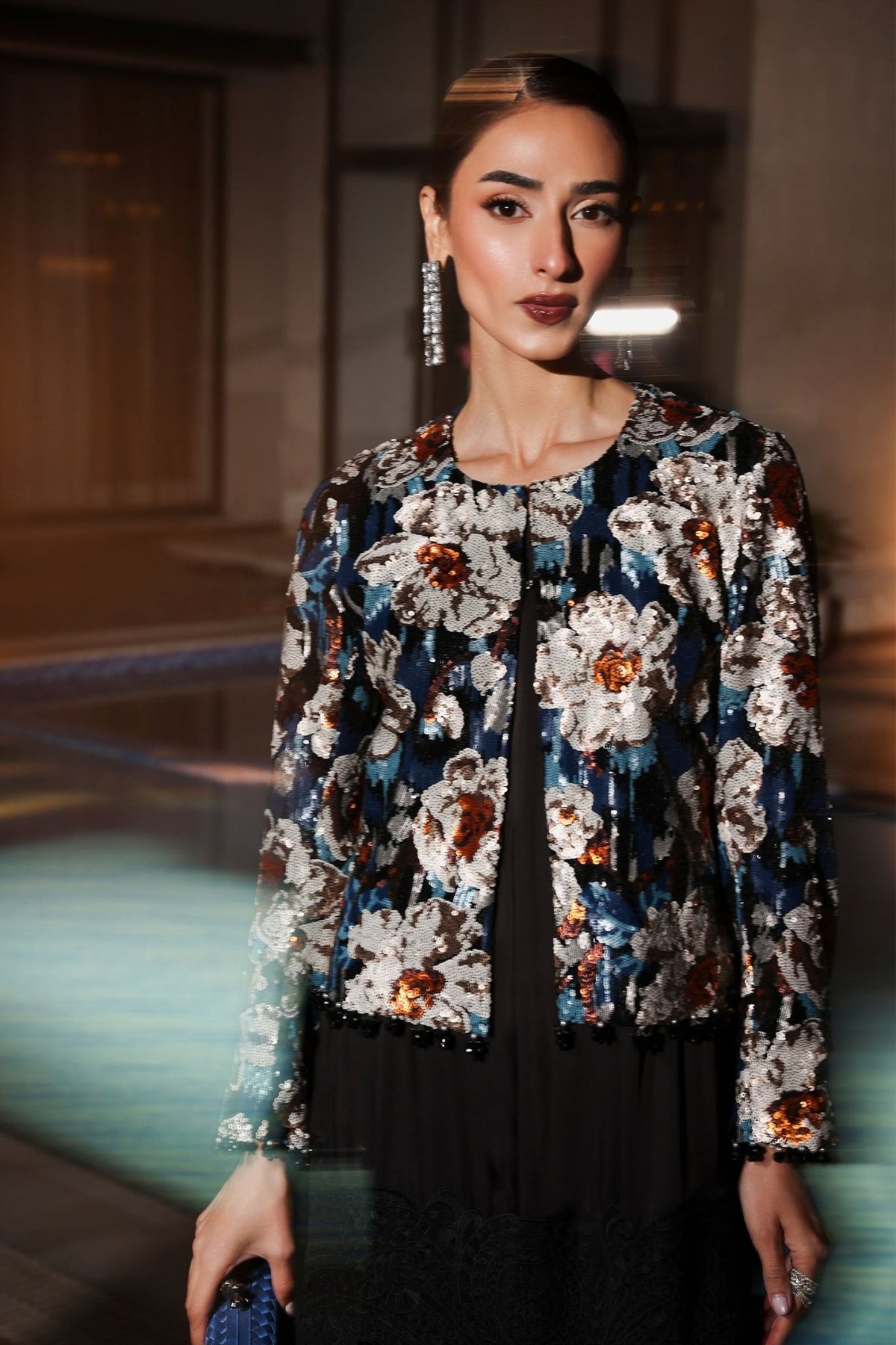 Maria B | RTW | 3 Piece Embellished Net Suit-Brand:Maria B-Type:Luxury Formals-Black - House of Maryam- Buy in UK, USA