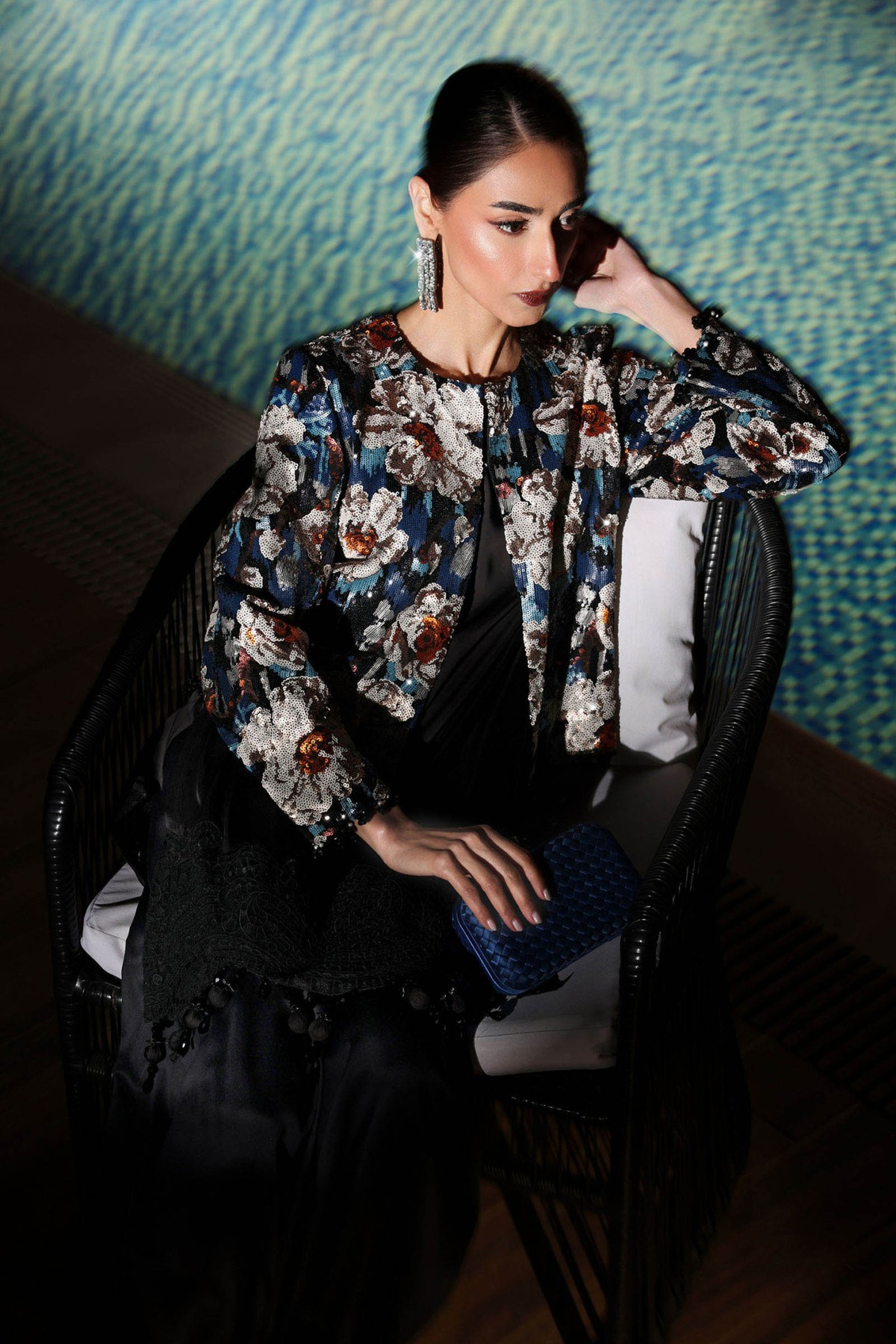 Maria B | RTW | 3 Piece Embellished Net Suit-Brand:Maria B-Type:Luxury Formals-Black - House of Maryam- Buy in UK, USA