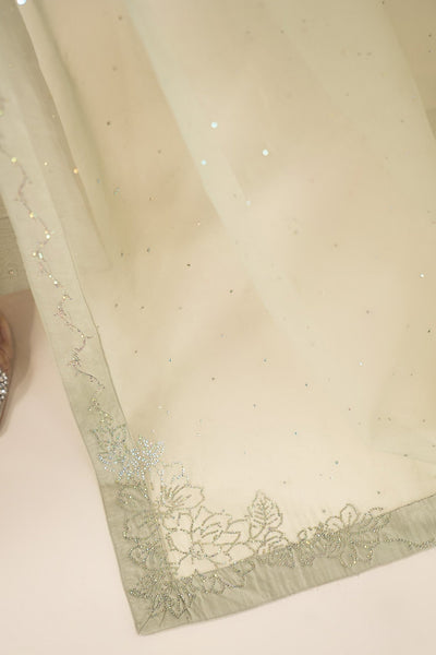 Maria B | RTW | 3 Piece Embellished Raw Silk Suit-Brand:Maria B-Type:Luxury Formals-Green - House of Maryam- Buy in UK, USA