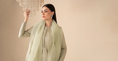 Maria B | RTW | 3 Piece Embellished Raw Silk Suit-Brand:Maria B-Type:Luxury Formals-Green - House of Maryam- Buy in UK, USA