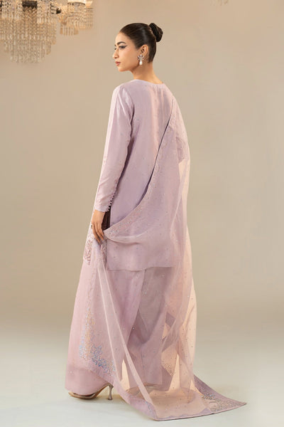 Maria B | RTW | 3 Piece Embellished Raw Silk Suit-Brand:Maria B-Type:Luxury Formals-Purple - House of Maryam- Buy in UK, USA