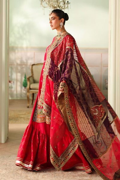 Maria B | RTW | 3 Piece Embroidered Bamber Raw Silk Suit-Brand:Maria B-Type:Luxury Formals-Pink - House of Maryam- Buy in UK, USA