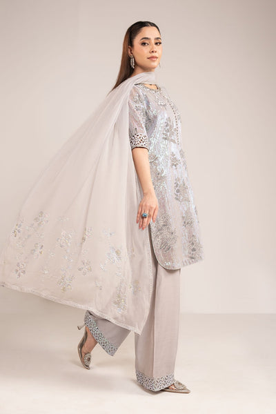 Maria B | RTW | 3 Piece Embroidered Chiffon Suit-Brand:Maria B-Type:Luxury Formals-Blue - House of Maryam- Buy in UK, USA