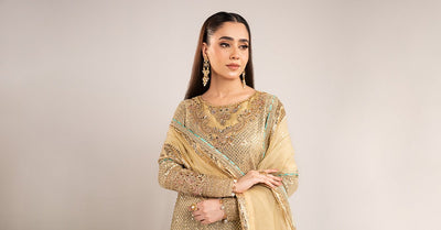 Maria B | RTW | 3 Piece Embroidered Chiffon Suit-Brand:Maria B-Type:Luxury Formals-Green - House of Maryam- Buy in UK, USA