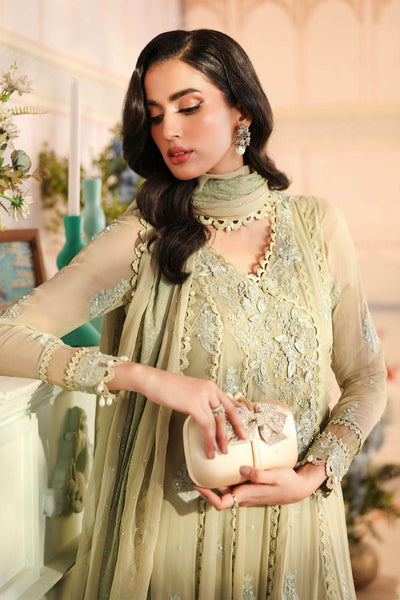 Maria B | RTW | 3 Piece Embroidered Chiffon Suit-Brand:Maria B-Type:Luxury Formals-Green - House of Maryam- Buy in UK, USA