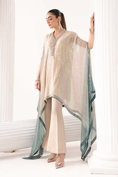 Maria B | RTW | 3 Piece Embroidered Chiffon Suit-Brand:Maria B-Type:Luxury Formals-Green - House of Maryam- Buy in UK, USA