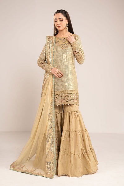 Maria B | RTW | 3 Piece Embroidered Chiffon Suit-Brand:Maria B-Type:Luxury Formals-Green - House of Maryam- Buy in UK, USA