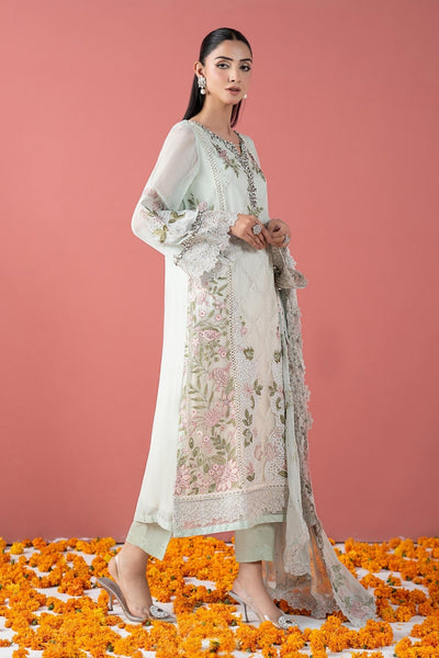 Maria B | RTW | 3 Piece Embroidered Chiffon Suit-Brand:Maria B-Type:Luxury Formals-Green - House of Maryam- Buy in UK, USA