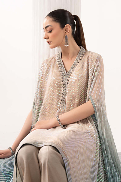 Maria B | RTW | 3 Piece Embroidered Chiffon Suit-Brand:Maria B-Type:Luxury Formals-Green - House of Maryam- Buy in UK, USA