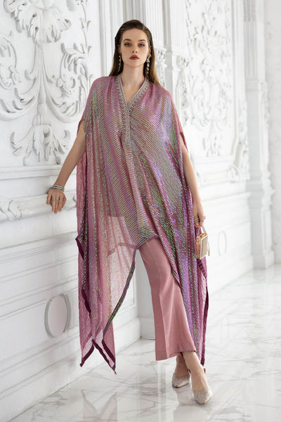 Maria B | RTW | 3 Piece Embroidered Chiffon Suit-Brand:Maria B-Type:Luxury Formals-Pink - House of Maryam- Buy in UK, USA