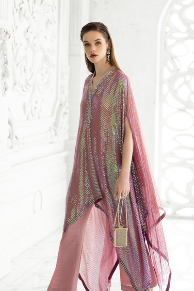 Maria B | RTW | 3 Piece Embroidered Chiffon Suit-Brand:Maria B-Type:Luxury Formals-Pink - House of Maryam- Buy in UK, USA