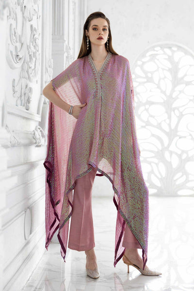 Maria B | RTW | 3 Piece Embroidered Chiffon Suit-Brand:Maria B-Type:Luxury Formals-Pink - House of Maryam- Buy in UK, USA