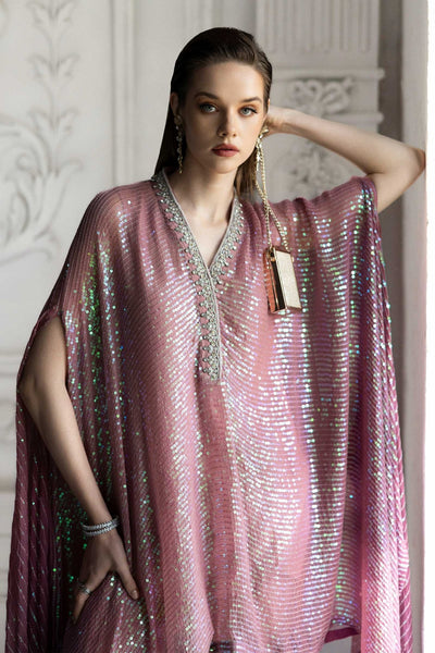 Maria B | RTW | 3 Piece Embroidered Chiffon Suit-Brand:Maria B-Type:Luxury Formals-Pink - House of Maryam- Buy in UK, USA