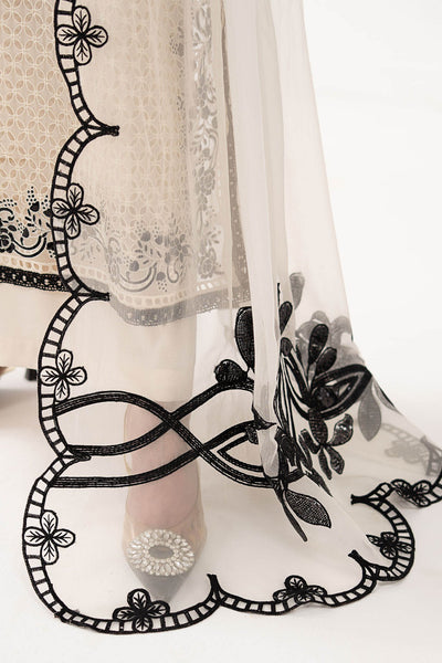 Maria B | RTW | 3 Piece Embroidered Chiffon Suit-Brand:Maria B-Type:Luxury Formals-White - House of Maryam- Buy in UK, USA