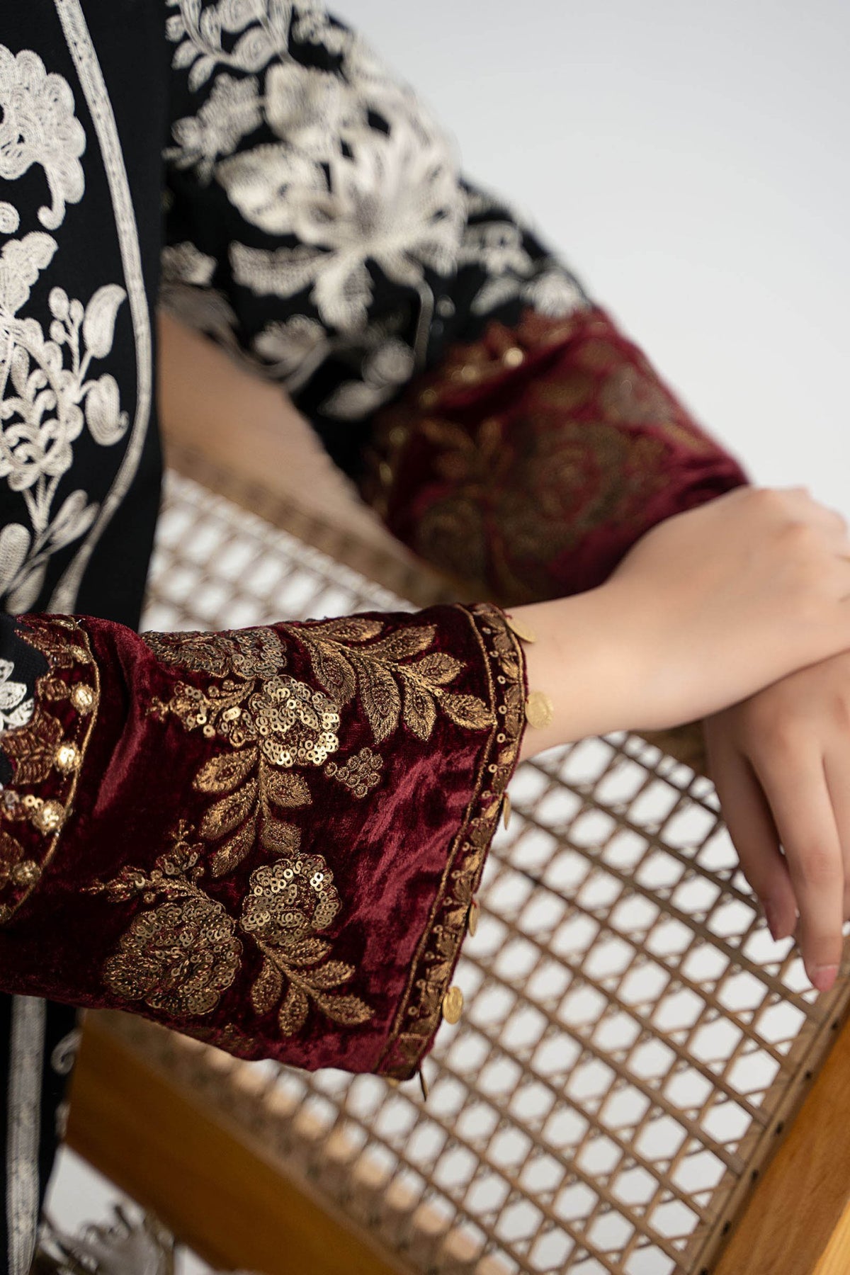 Maria B | RTW | 3 Piece Embroidered Cotton Dobby Suit-Brand:Maria B-Type:Luxury Pret-Black - House of Maryam- Buy in UK, USA