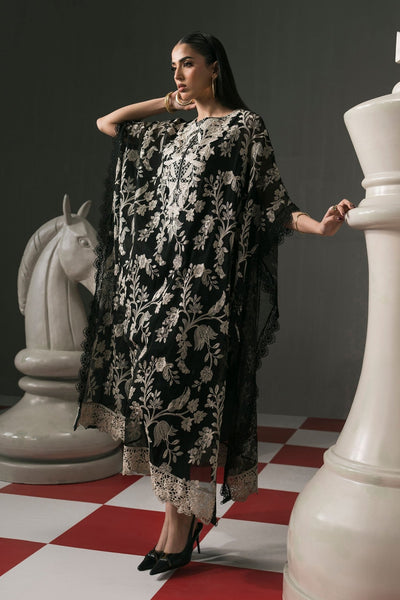 Maria B | RTW | 3 Piece Embroidered Cotton Net Suit-Brand:Maria B-Type:Luxury Pret-Black - House of Maryam- Buy in UK, USA