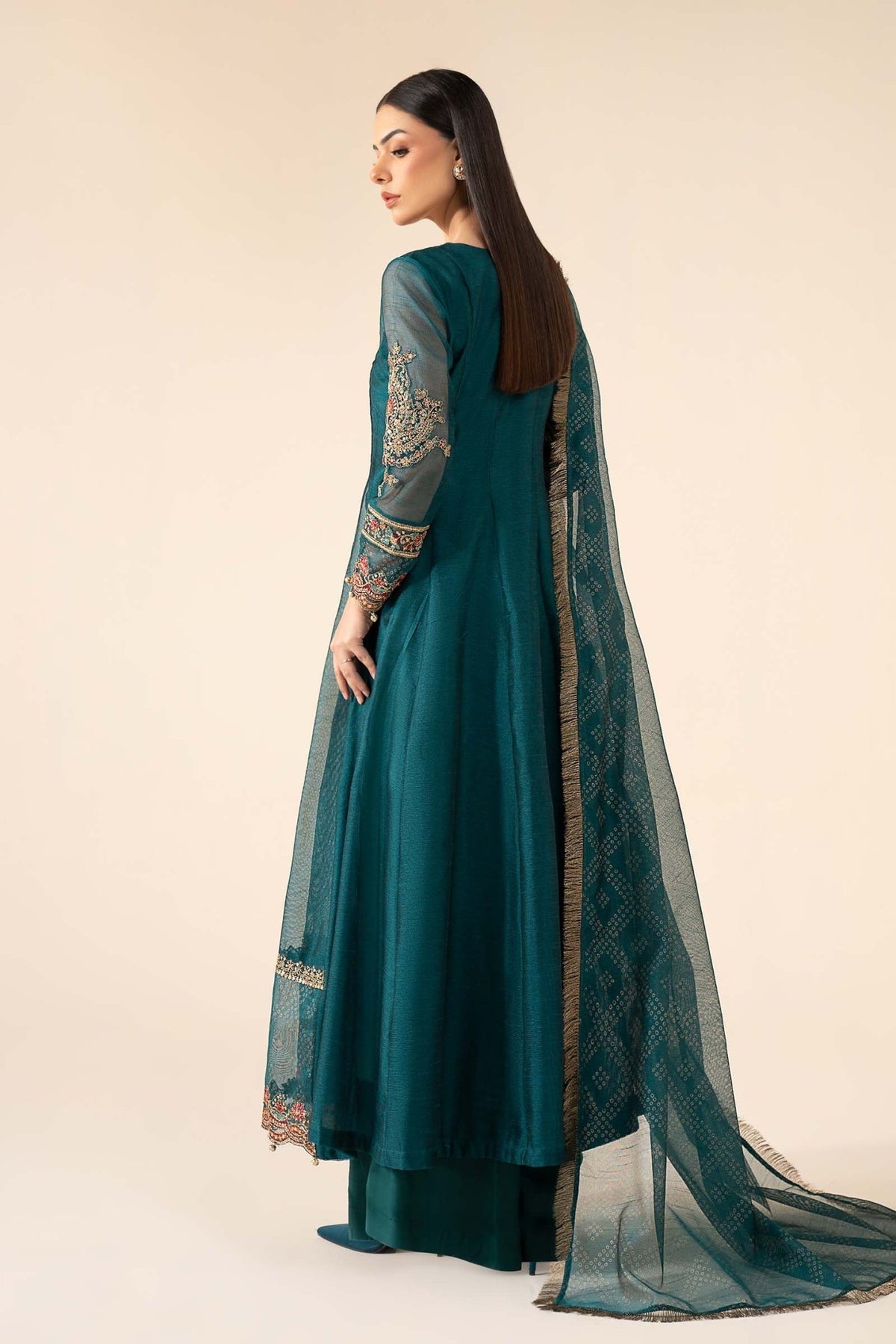 Maria B | RTW | 3 Piece Embroidered Cotton Net Suit-Brand:Maria B-Type:Luxury Pret-Green - House of Maryam- Buy in UK, USA