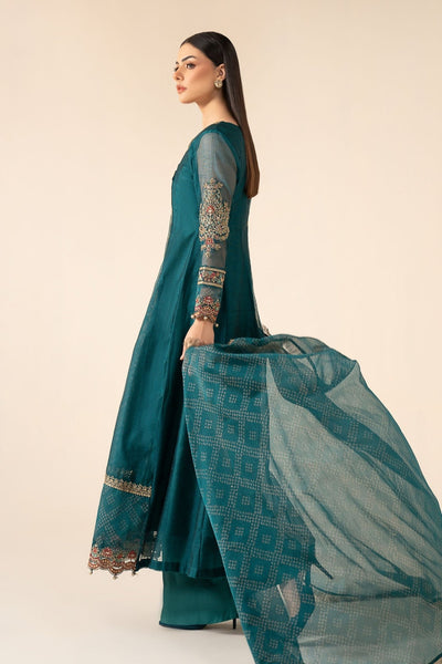 Maria B | RTW | 3 Piece Embroidered Cotton Net Suit-Brand:Maria B-Type:Luxury Pret-Green - House of Maryam- Buy in UK, USA