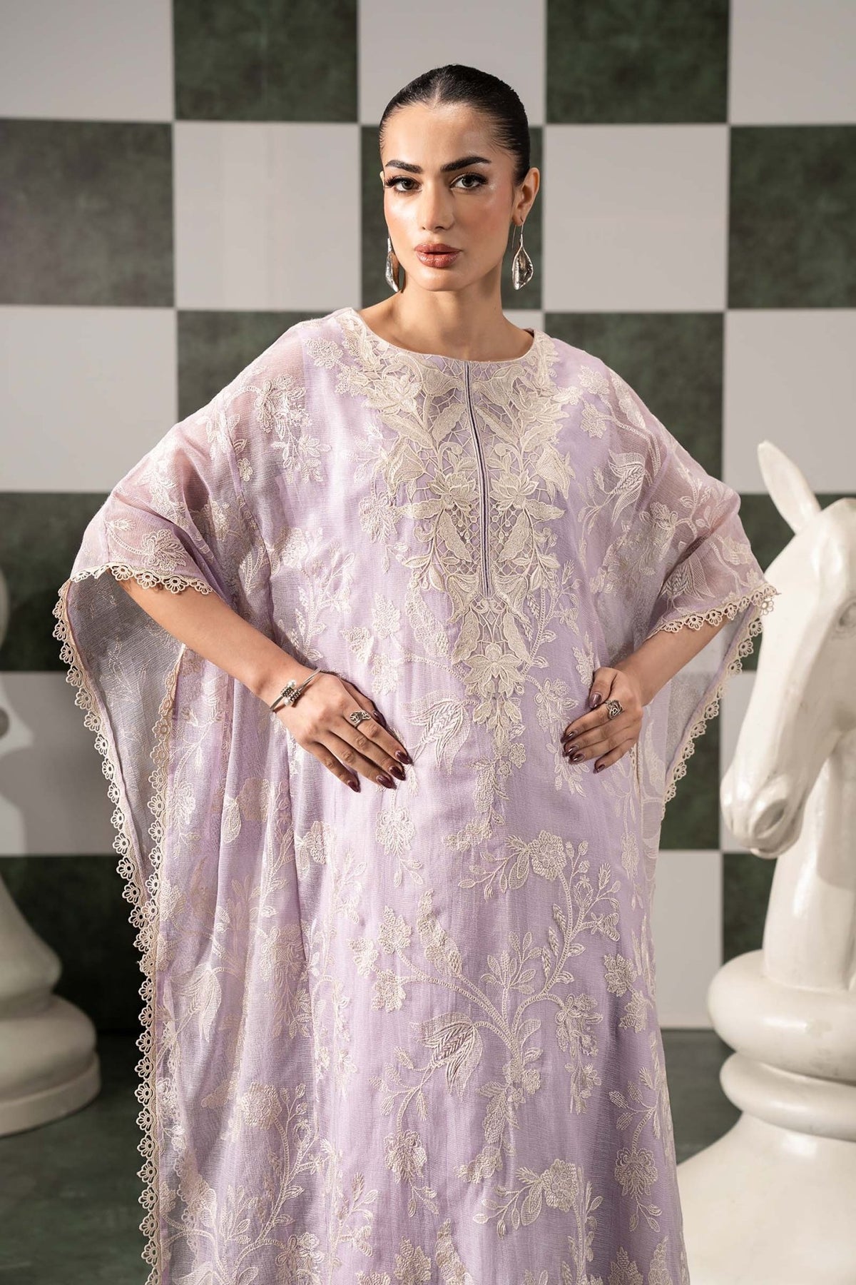 Maria B | RTW | 3 Piece Embroidered Cotton Net Suit-Brand:Maria B-Type:Luxury Pret-Purple - House of Maryam- Buy in UK, USA