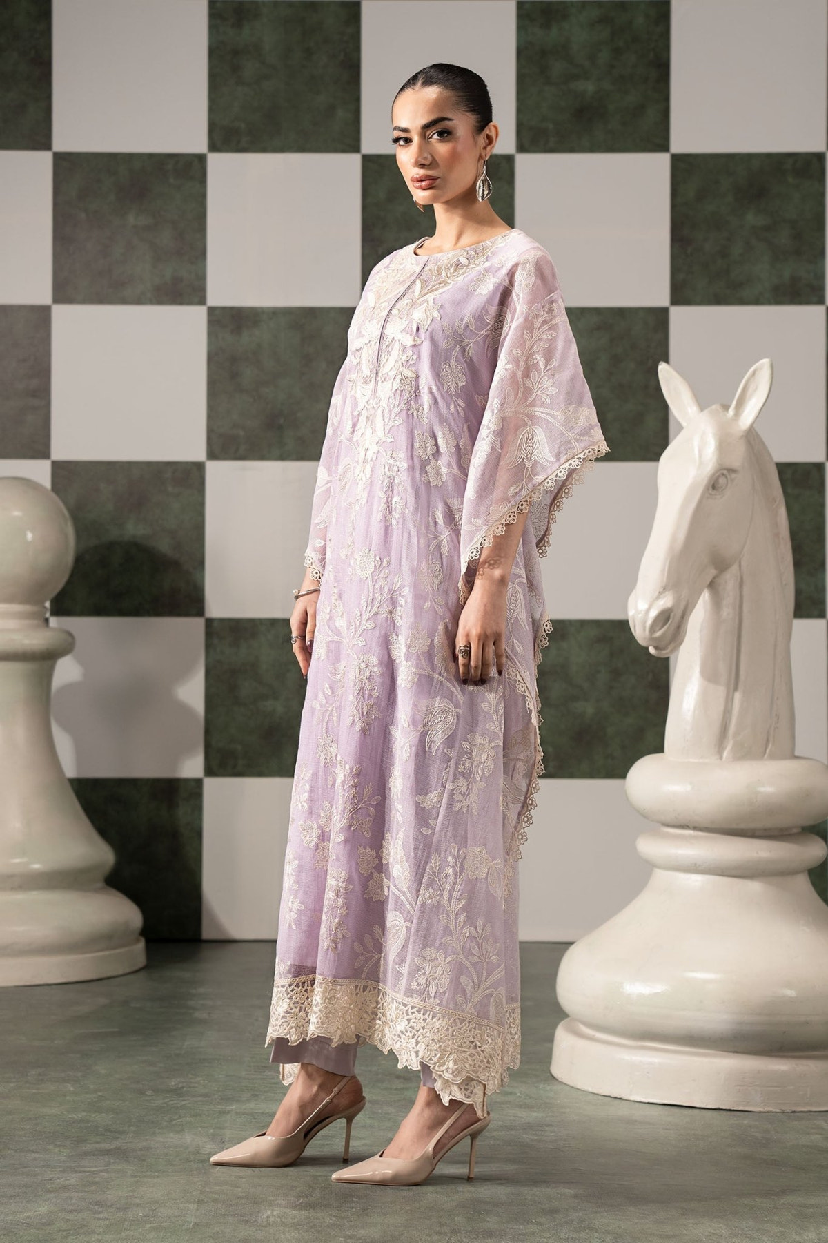Maria B | RTW | 3 Piece Embroidered Cotton Net Suit-Brand:Maria B-Type:Luxury Pret-Purple - House of Maryam- Buy in UK, USA