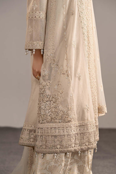 Maria B | RTW | 3 Piece Embroidered Cotton Net Suit-Brand:Maria B-Type:Luxury Formals-White - House of Maryam- Buy in UK, USA
