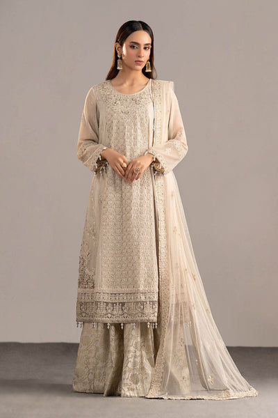 Maria B | RTW | 3 Piece Embroidered Cotton Net Suit-Brand:Maria B-Type:Luxury Formals-White - House of Maryam- Buy in UK, USA