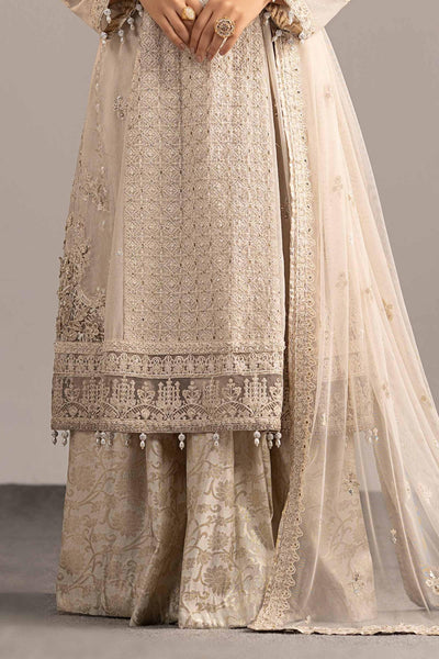Maria B | RTW | 3 Piece Embroidered Cotton Net Suit-Brand:Maria B-Type:Luxury Formals-White - House of Maryam- Buy in UK, USA
