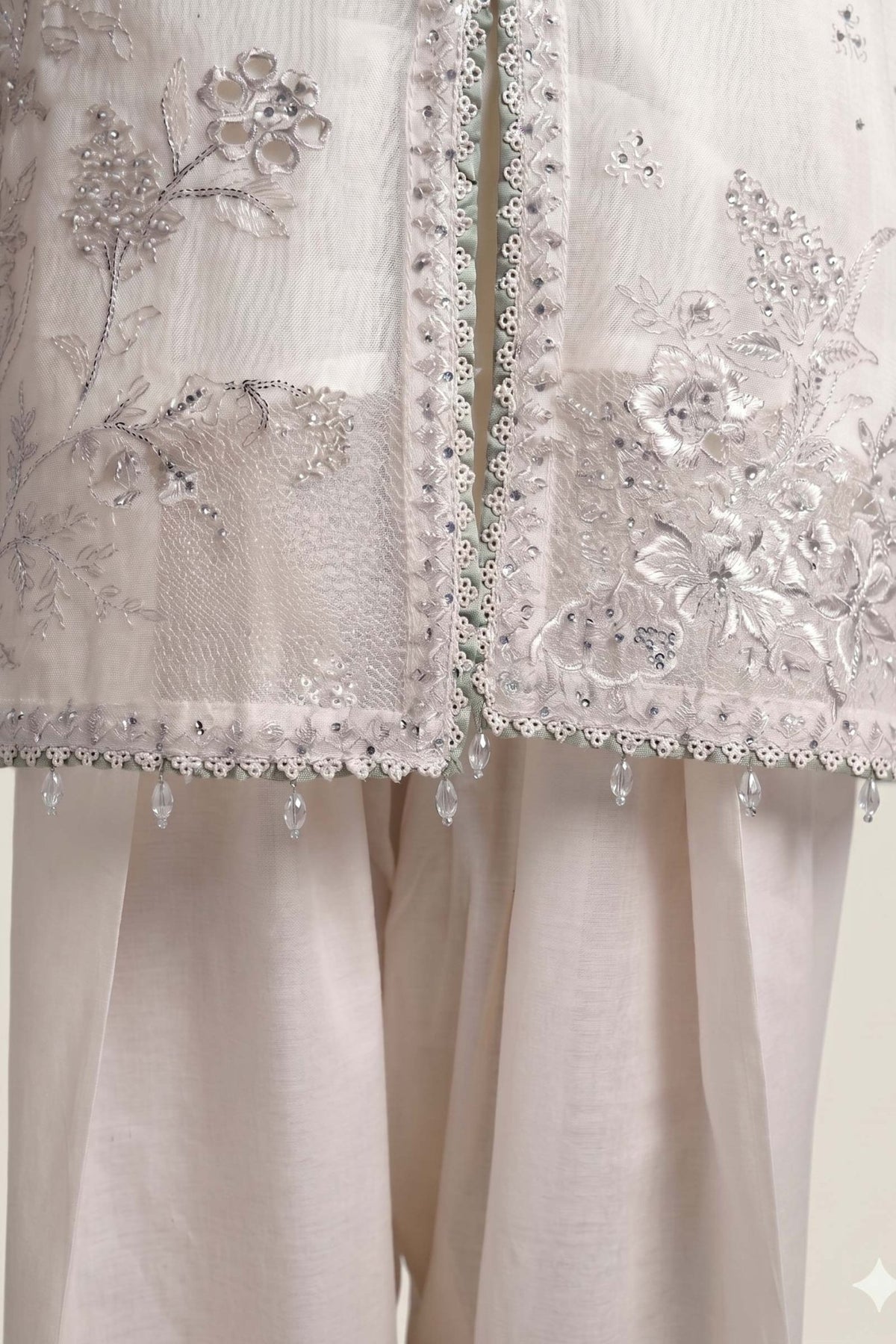 Maria B | RTW | 3 Piece Embroidered Cotton Net Suit-Brand:Maria B-Type:Luxury Pret-White - House of Maryam- Buy in UK, USA