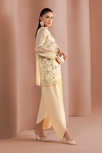 Maria B | RTW | 3 Piece Embroidered Cotton Net Suit-Brand:Maria B-Type:Luxury Pret-Yellow - House of Maryam- Buy in UK, USA