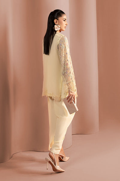 Maria B | RTW | 3 Piece Embroidered Cotton Net Suit-Brand:Maria B-Type:Luxury Pret-Yellow - House of Maryam- Buy in UK, USA