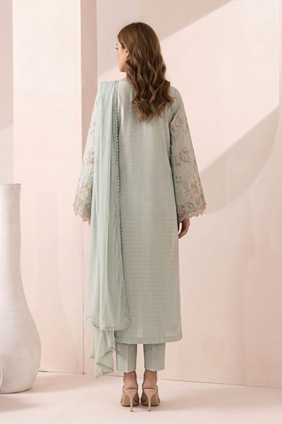Maria B | RTW | 3 Piece Embroidered Dobby Jacquard Suit-Brand:Maria B-Type:Luxury Pret-Green - House of Maryam- Buy in UK, USA