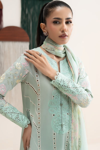 Maria B | RTW | 3 Piece Embroidered Dobby Jacquard Suit-Brand:Maria B-Type:Luxury Pret-Green - House of Maryam- Buy in UK, USA