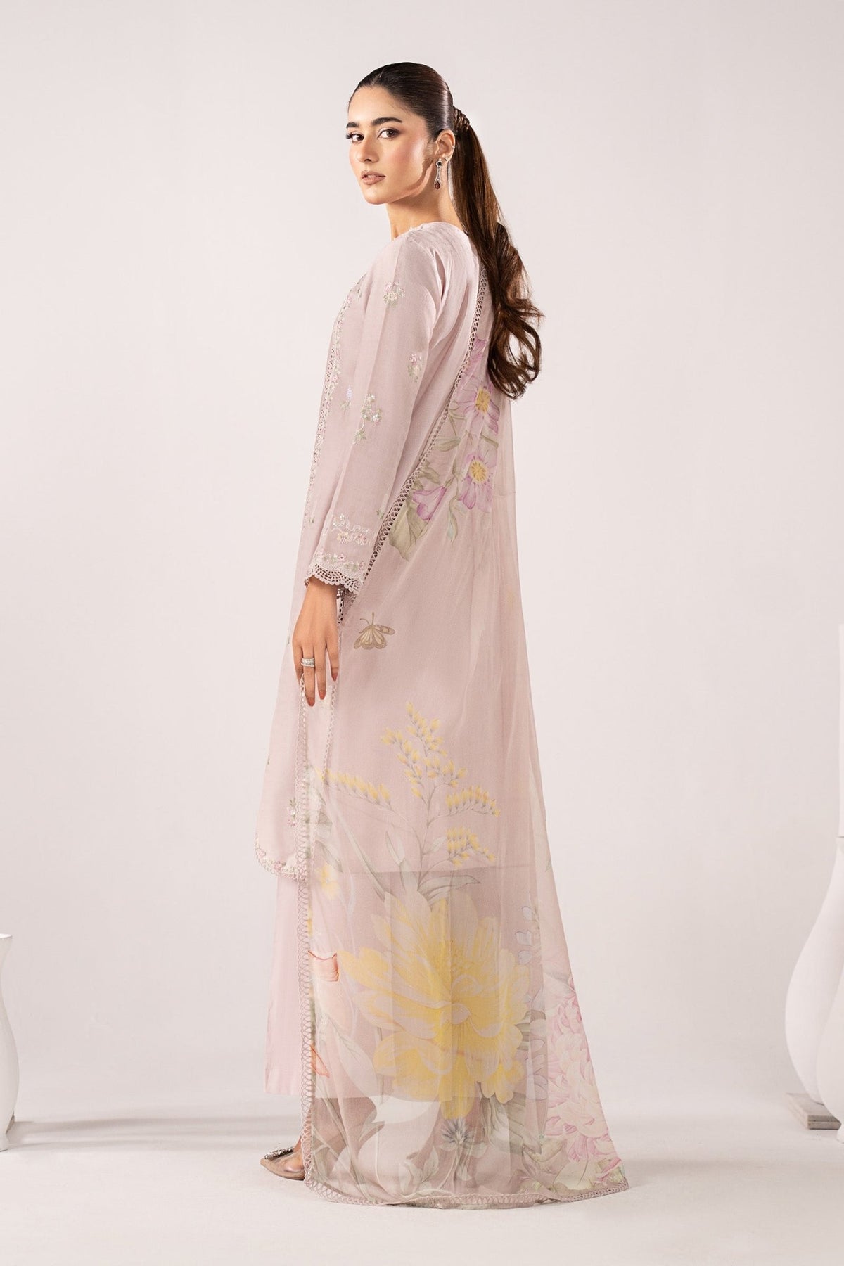 Maria B | RTW | 3 Piece Embroidered Dobby Jacquard Suit-Brand:Maria B-Type:Luxury Pret-Purple - House of Maryam- Buy in UK, USA