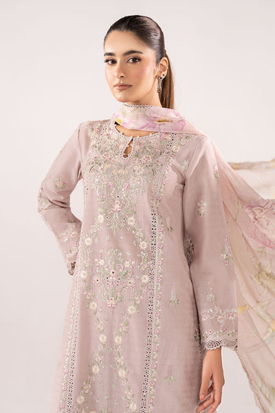 Maria B | RTW | 3 Piece Embroidered Dobby Jacquard Suit-Brand:Maria B-Type:Luxury Pret-Purple - House of Maryam- Buy in UK, USA