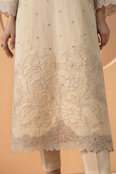 Maria B | RTW | 3 Piece Embroidered Dobby Lawn Suit-Brand:Maria B-Type:Luxury Pret-Beige - House of Maryam- Buy in UK, USA