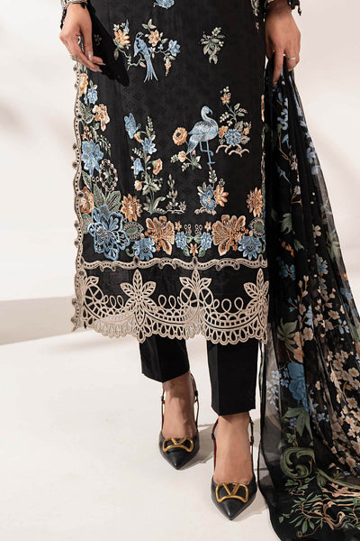 Maria B | RTW | 3 Piece Embroidered Dobby Lawn Suit-Brand:Maria B-Type:Luxury Pret-Black - House of Maryam- Buy in UK, USA